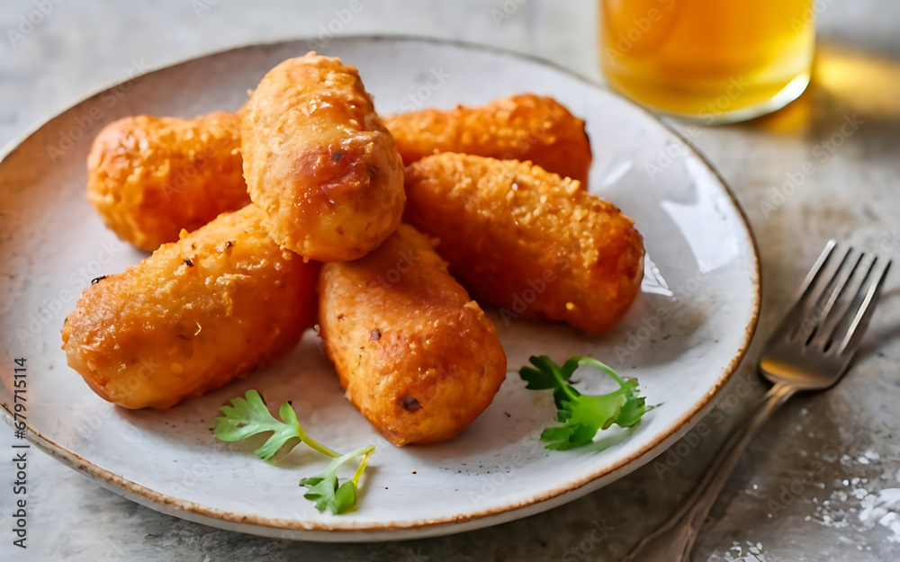 Capture the essence of Croquetas in a mouthwatering food photography shot Generative AI Capture the essence of Croquetas in a mouthwatering food photography shot Generative AI