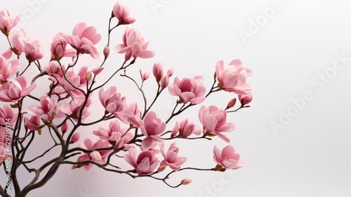 Pink Magnolia Flower Isolated On White  HD  Background Wallpaper  Desktop Wallpaper