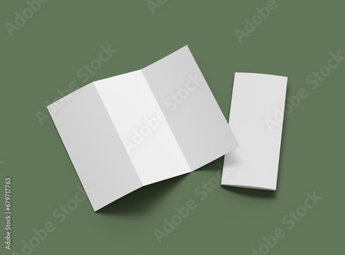 3d render of blank Z-fold letter brochure to present your design photo
