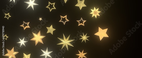 Twinkling Yuletide Skies  Breathtaking 3D Illustration of Falling Christmas Starlights