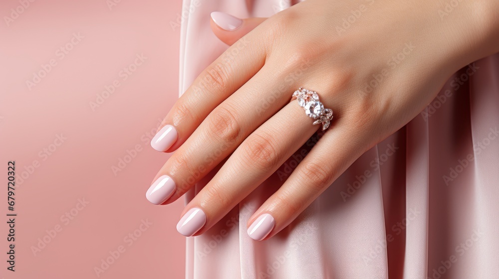 Naklejka premium Hands Young Woman Manicure Nails Covered, HD, Background Wallpaper, Desktop Wallpaper