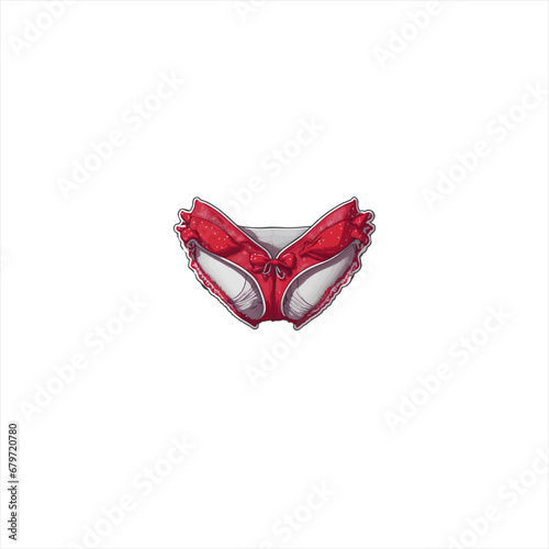 vector image of red women's panties