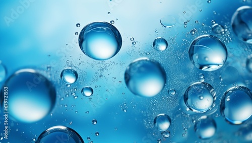 Wallpaper Mural Bubbling Blue: A Close-Up of Water Bubbles on a Mesmerizing Blue Background Torontodigital.ca