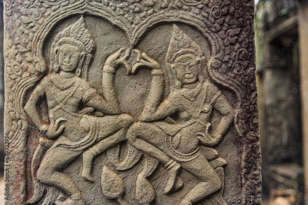 Carved representations of devata Angkor Wat, Cambodia Carved representations of devata Angkor Wat, Cambodia