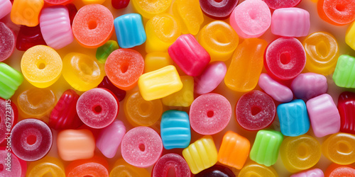 Colorful jelly sweets background. ai generative