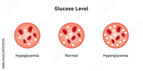 Blood glucose Level Scientific Design. Vector Illustration.