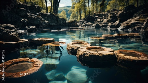 Hot Springs Pools Water Reflection Deep, HD, Background Wallpaper, Desktop Wallpaper