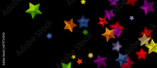 XMAS Stars - stars background, sparkle lights confetti falling. magic shining Flying christmas stars on night