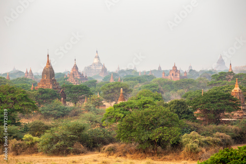 Ancient Temples In Bagan, Myanmar. Bagan Is An Ancient City And A UNESCO World Heritage Site In The Mandalay Region Of Myanmar.