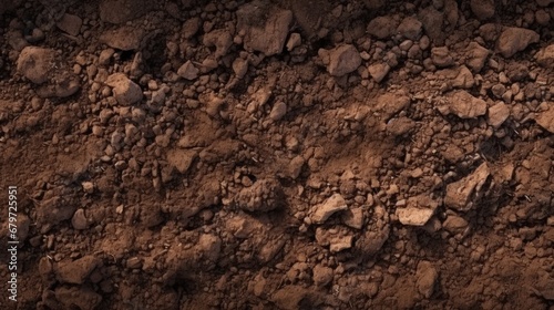 Brown ground surface.Close up natural background.soil surface top view photo