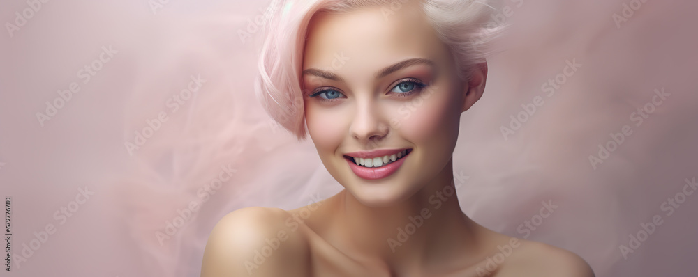 portrait of beautiful woman in smiling pose