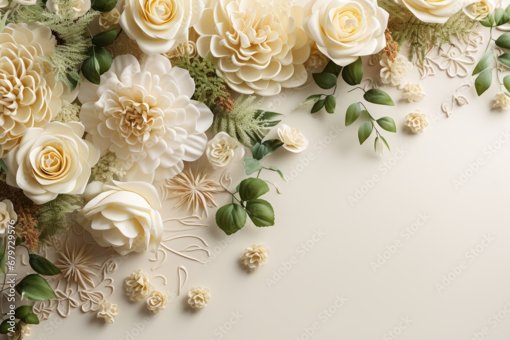 Elegant floral arrangement on green background, perfect for weddings, mothers day, womens day Elegant floral arrangement on green background, perfect for weddings, mothers day, womens day