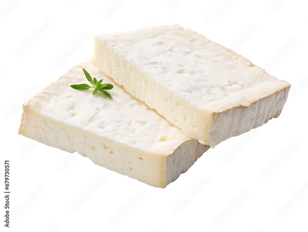 White Mold Soft Cheese, isolated on a transparent or white background