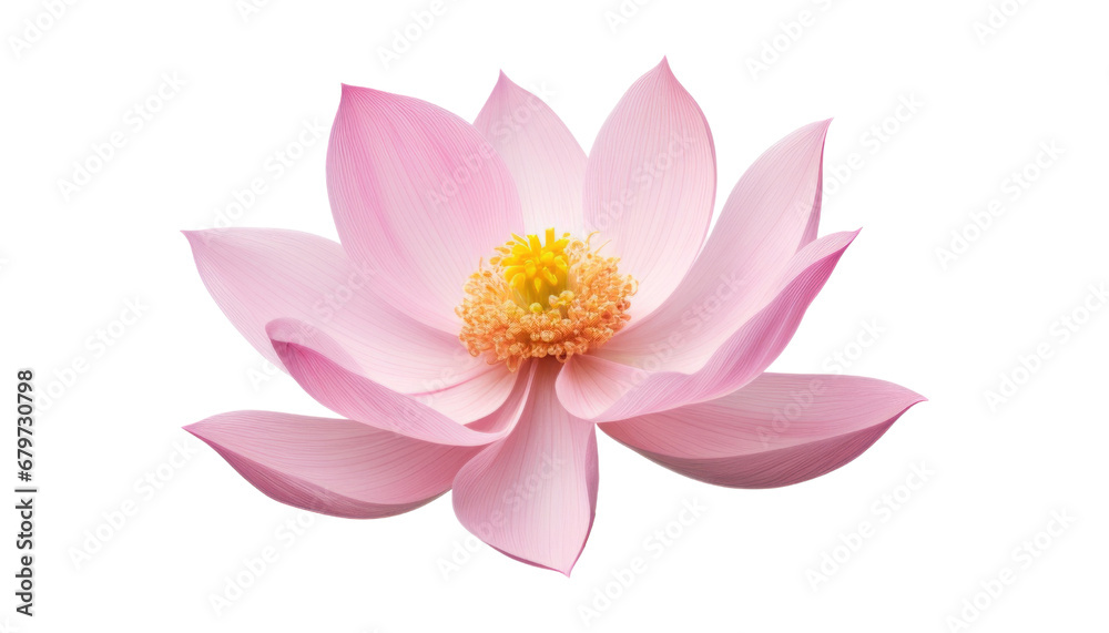 pink lotus flower isolated on transparent background cutout
