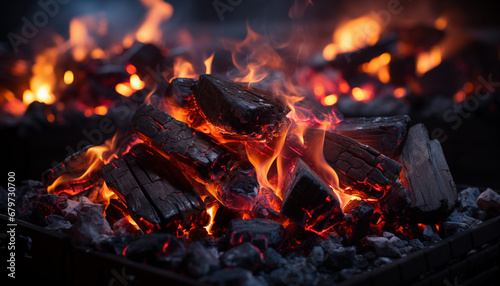 fire in the fireplace