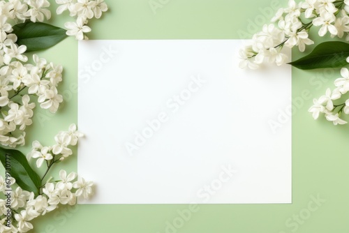 Elegant floral arrangement on soft green background wedding, mothers day, womens day postcard