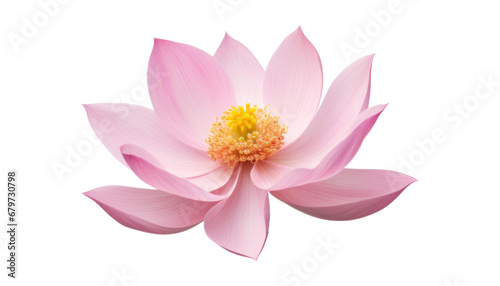 pink lotus flower isolated on transparent background cutout