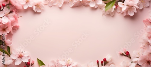 Elegant floral arrangement on soft pink background, perfect for special occasions with text space © Ilja