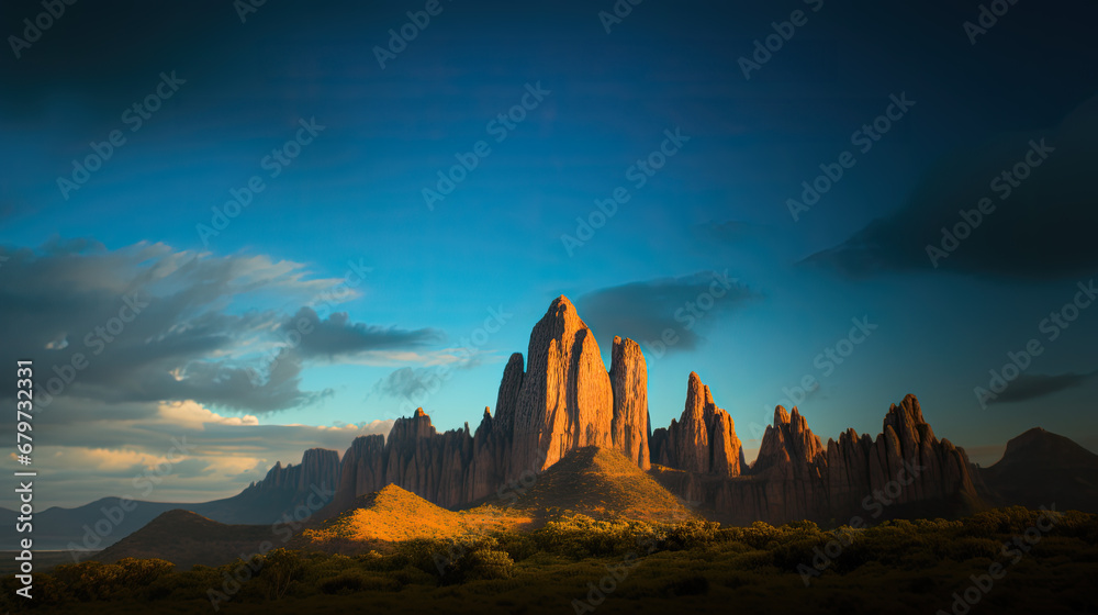 A mountain landscape in the desert