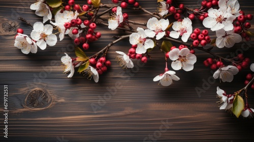Fruit Tree Flowers On Wooden Background, HD, Background Wallpaper, Desktop Wallpaper