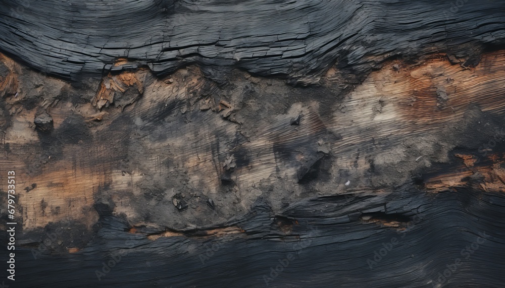 Fototapeta premium Abstract burnt wood texture background with intricate charred timber patterns and smoky hues