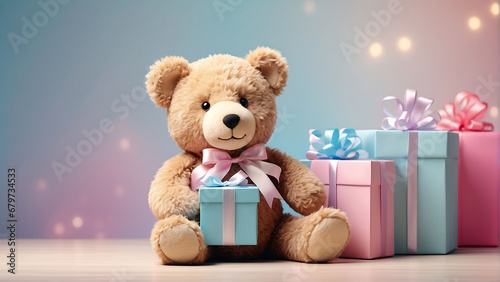 Soft teddy bear with gift box © Muhammad