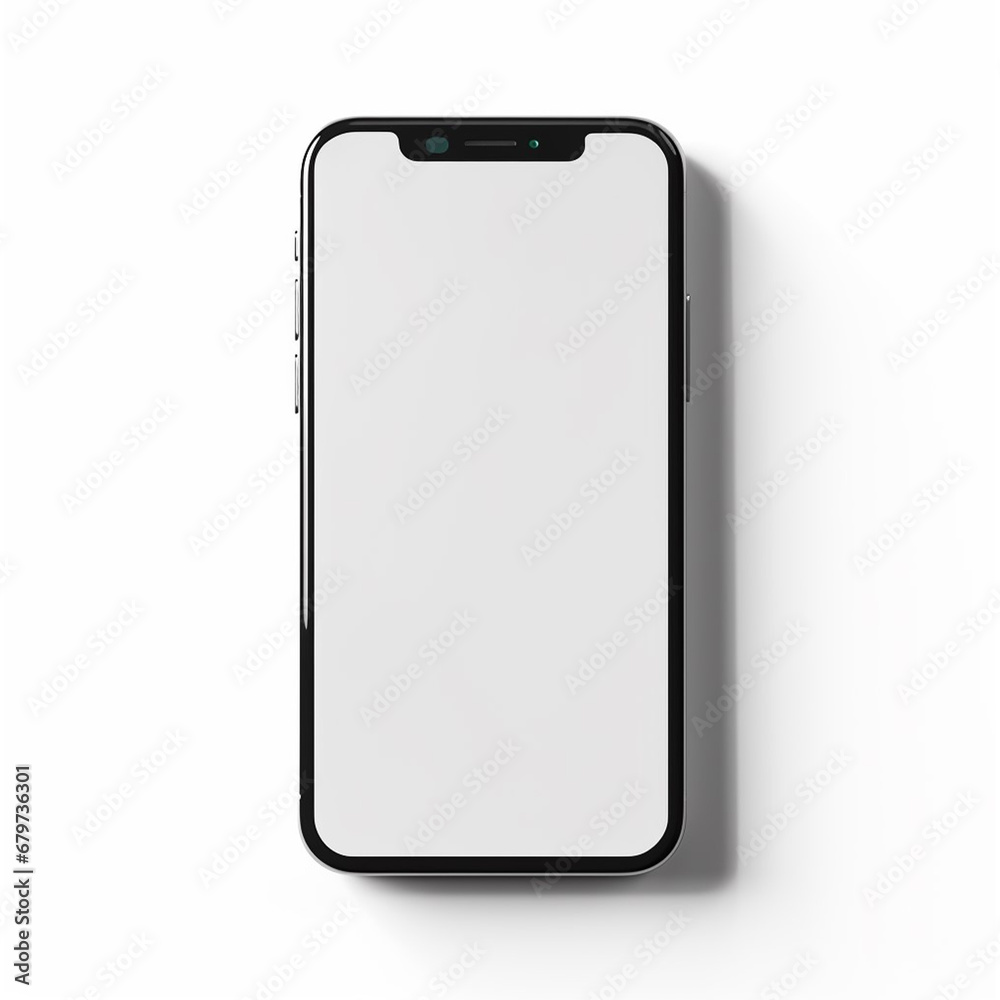 Mockup smartphone with a white screen on a white background Mockup smartphone with a white screen on a white background