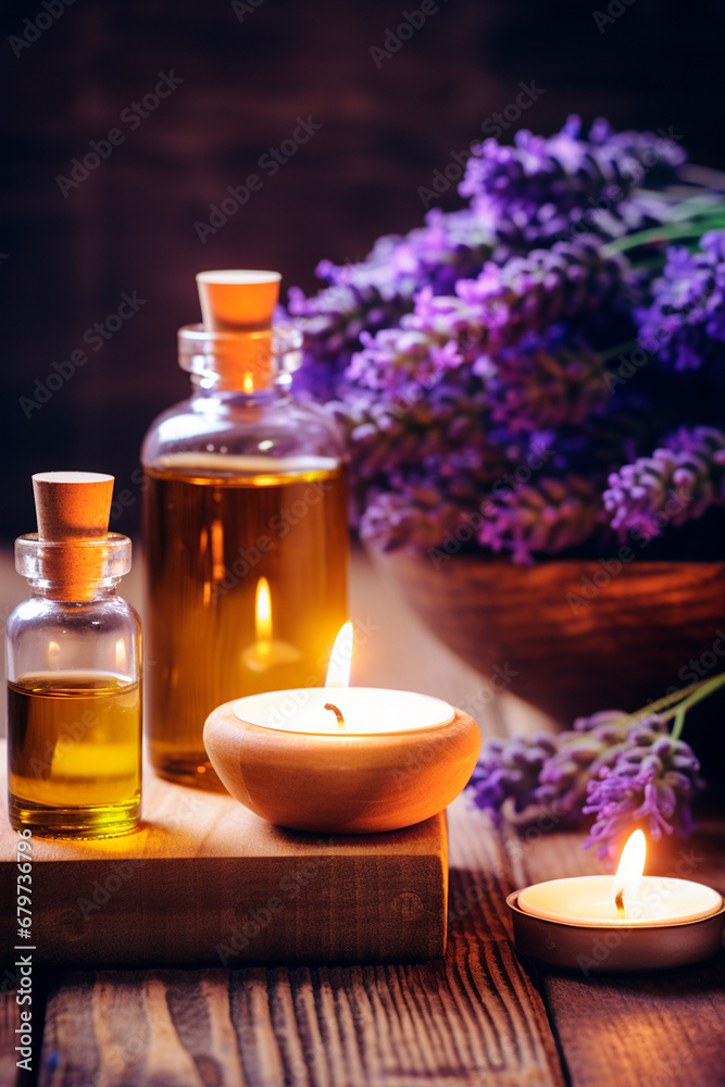 Essential oil spa the salon in a bottle. Generative AI,