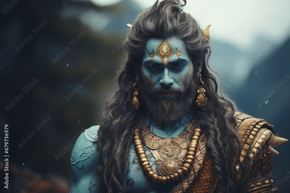 God Shiva. Portrait with selective focus and copy space God Shiva. Portrait with selective focus and copy space