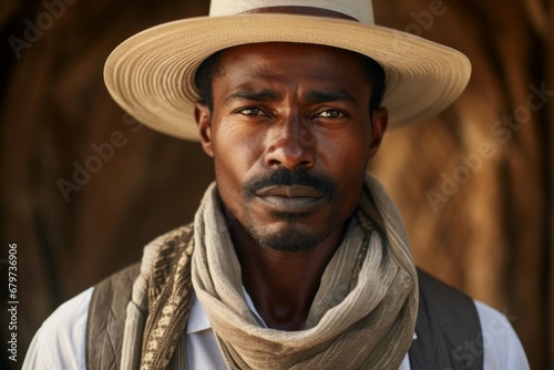 The man is a professional archaeologist. Top in-demand profession concept. Portrait with selective focus