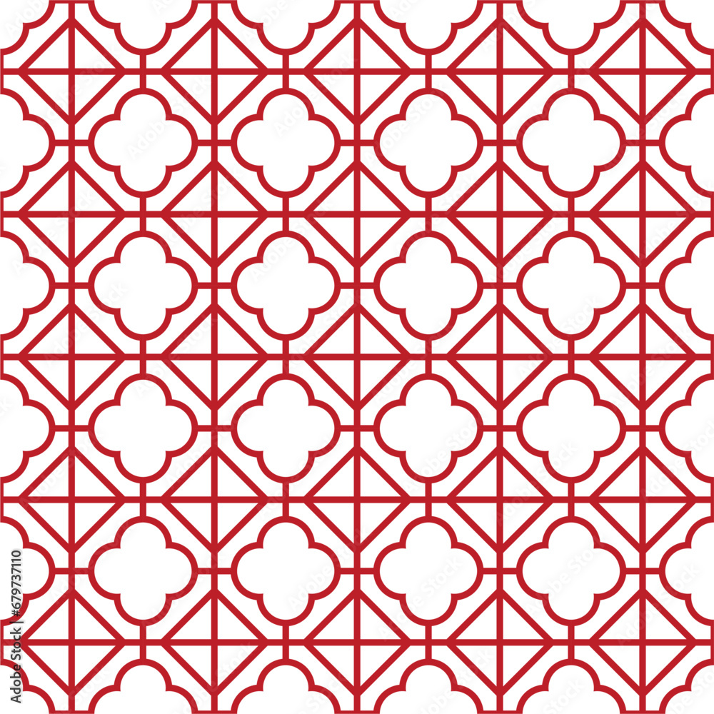 Fototapeta premium Seamless pattern with a geometric Chinese style