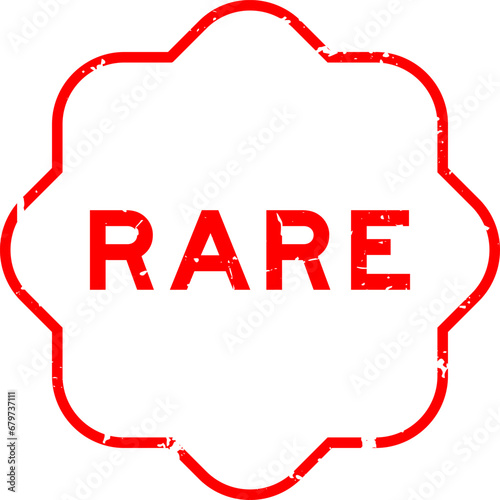 Grunge red rare word rubber seal stamp on white ckground