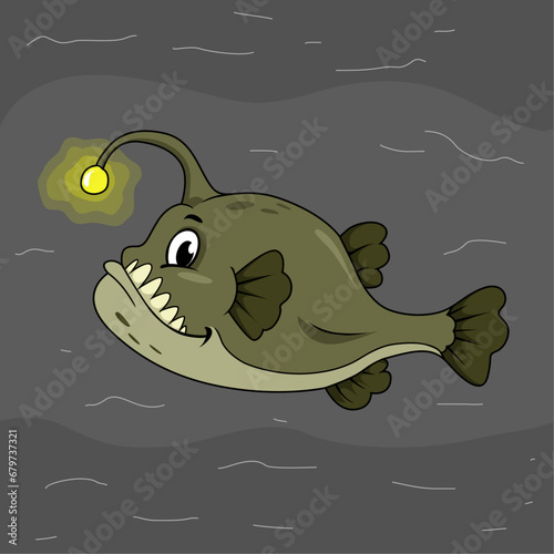 Angler Fish Cartoon illustration