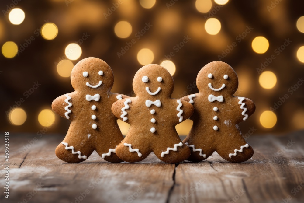 A Sweet Representation of Unity with Gingerbread Men Holding Hands on a Christmas Eve