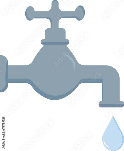 Illustration of a water tap, the concept of rationalizing water consumption
