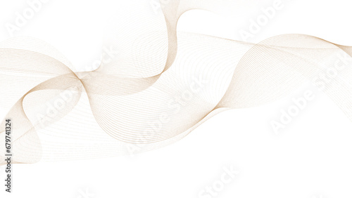 Abstract brown smooth wave on a white background. Dynamic sound wave. Design element. Vector illustration.