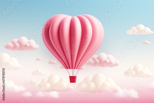 a hot air balloon in the shape of a heart