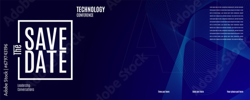 Save the date AI banner. Can be used for business, marketing and advertising. logo graphic design of event summit made for AI Technology and upcoming events. Vector EPS 10