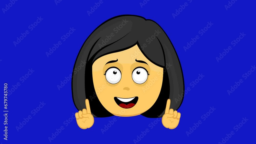 video animation illustration yellow face character emoticon woman