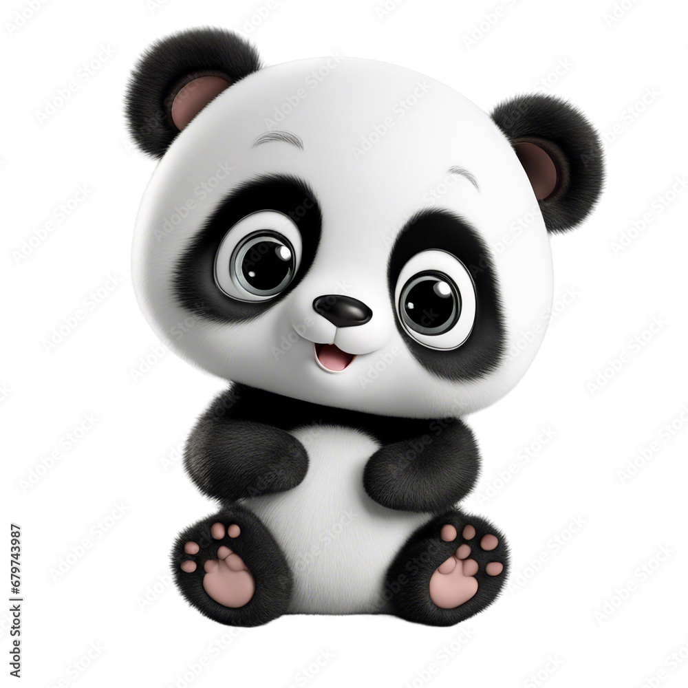 Cute Panda Bear Isolated on Transparent Background Clipart, png ...