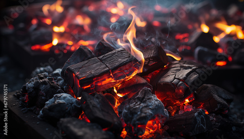 fire burning in a fireplace
