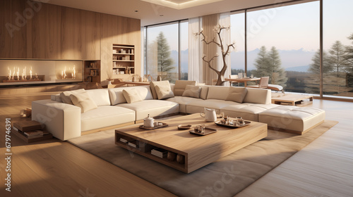 3D rendering of luxury living room interior © Eyd_Ennuard