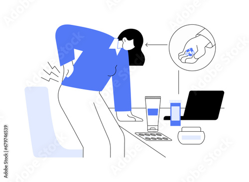 Pain medication abstract concept vector illustration.