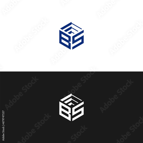 BS logo. B S design. White BS letter. BS B S letter logo design. Initial letter BS linked circle uppercase monogram logo. photo