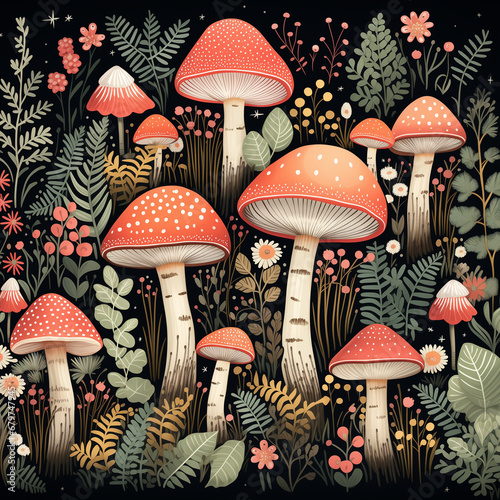 mushrooms in the forest