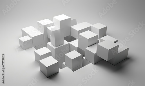 Abstract composition of geometric shapes in monochrome.