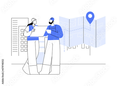 Construction site selection abstract concept vector illustration.