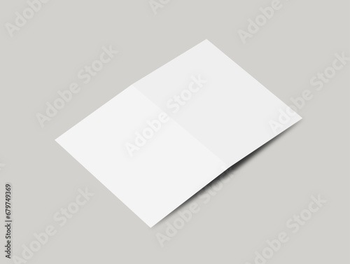 Half Fold Brochure Blank Mockup A4 vector.