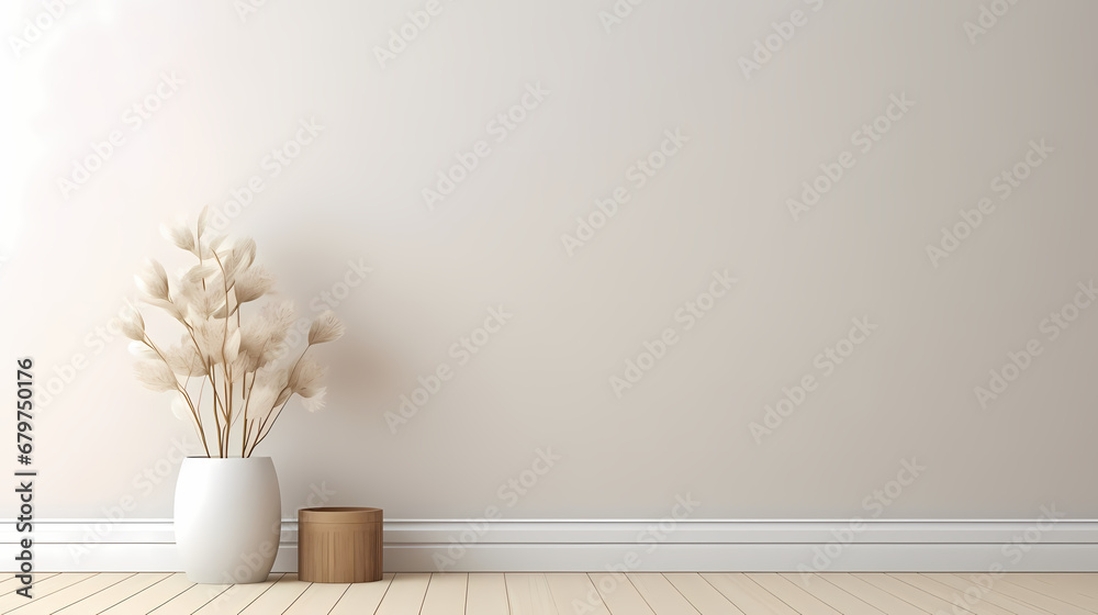 3D rendering minimalist style interior space background, interior decoration design