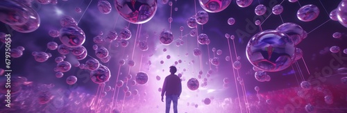 The Bubble Enthusiast: A Person Immersed in a Sea of Colorful Bubbles